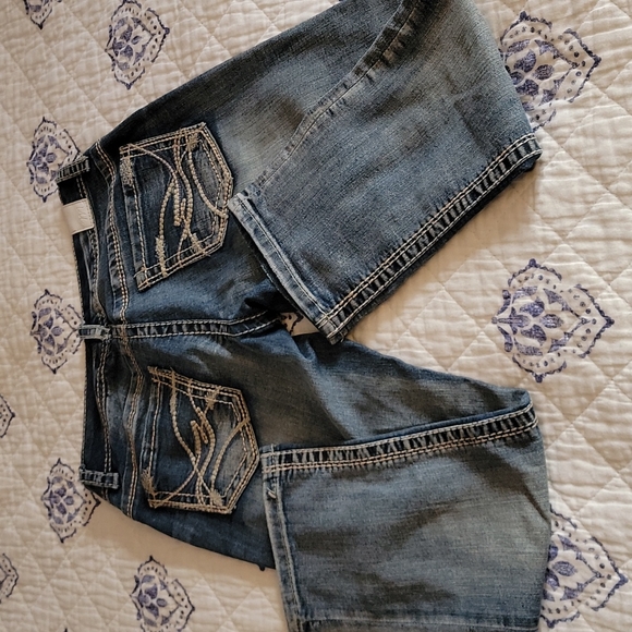 Maurices Straight Cut Jeans Loose Belt Loop Sz 3/4 - Picture 3 of 8